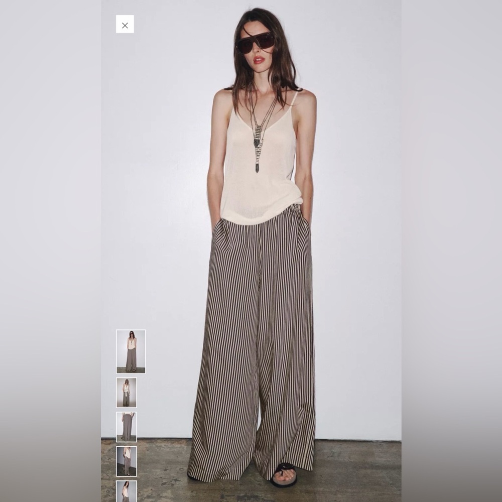 Zara Striped Flowy Pants